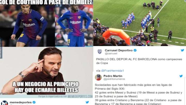 Los mejores 'tweets' de la victoria del Barça que le proclama campeón de Liga (2-4) Los mejores 'tweets' de la victoria del Barça que le proclama campeón de Liga (2-4)