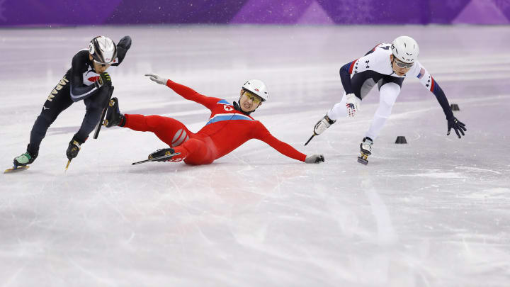 Watch: North Korean Speed Skater Appears to Try to Trip Opponent After Falling