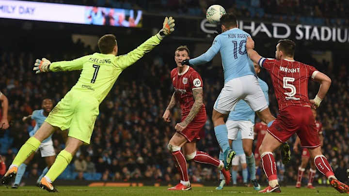 Aguero's Stoppage Time Winner Gives Man City Edge Over Bristol in League Cup Semifinal