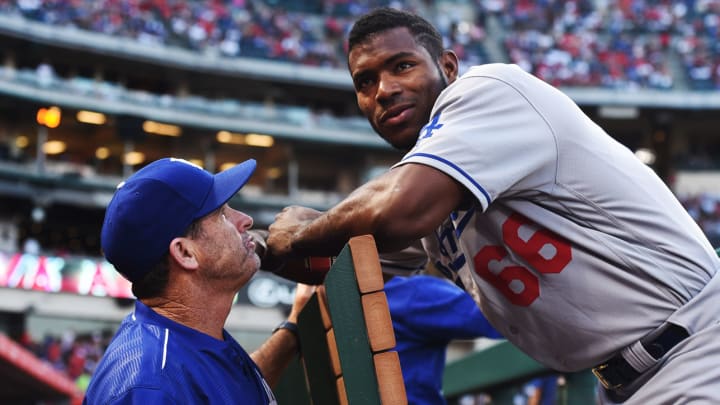 Yasiel Puig and Hitting Coach Turner Ward Have Shared Their Last Kiss as Dodgers Yasiel Puig and Hitting Coach Turner Ward Have Shared Their Last Kiss as Dodgers