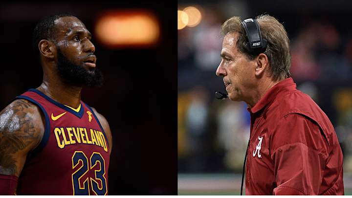Watch: Nick Saban, LeBron James at Odds Over 'Shop Talk' Copyright Claim