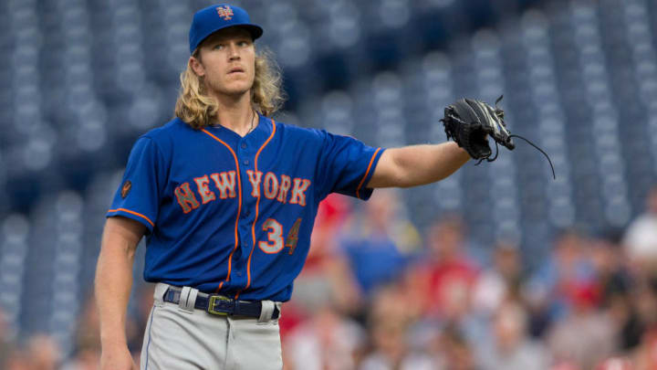 Mets' Noah Syndergaard Channels Inner Thor, Breaks Bat on Swing and Miss Mets' Noah Syndergaard Channels Inner Thor, Breaks Bat on Swing and Miss