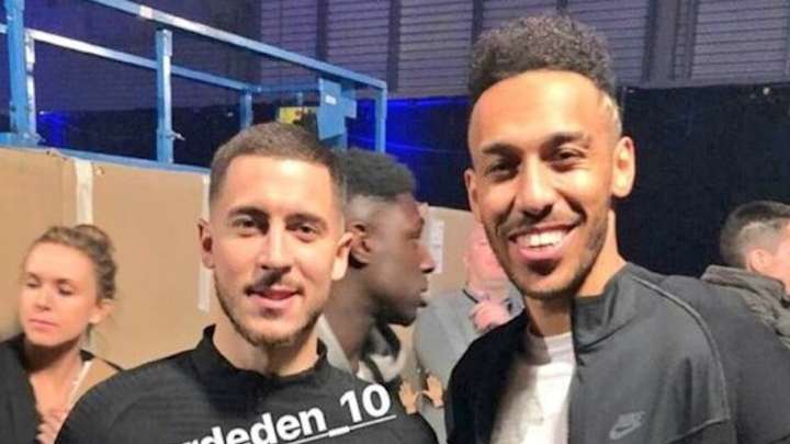 PHOTO: Eden Hazard Snapped With 'Bro' & London Rival Aubameyang at Nike Event