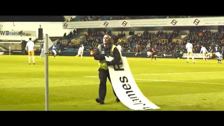 VIDEO: Millwall Embarrass Steward Battling Stray Sponsor Board With Oscar Worthy Short Film