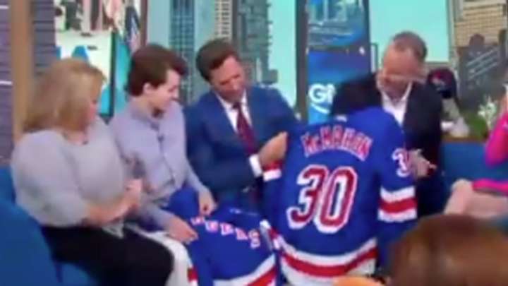 Watch: Rangers' Henrik Lundqvist Surprises Three-Time Cancer Survivor, Rangers Fan on 'GMA'