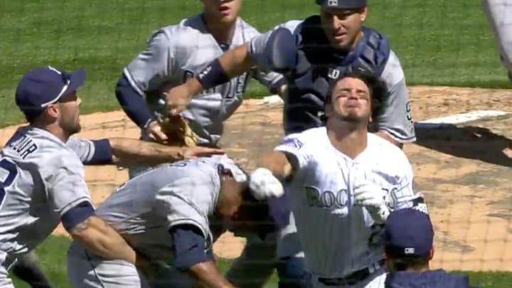Watch: Rockies, Padres Get Into Benches-Clearing Scuffle After Nolan Arenado Charges Mound
