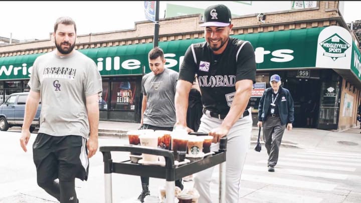 Rockies Send Rookie Noel Cuevas on Coffee Run in Full Uniform