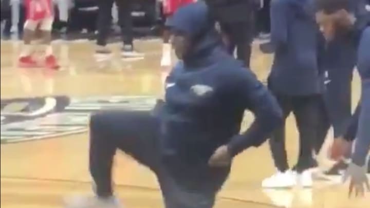 Watch: Pelicans Fan Sneaks Onto the Court, Takes Shot During Warmups