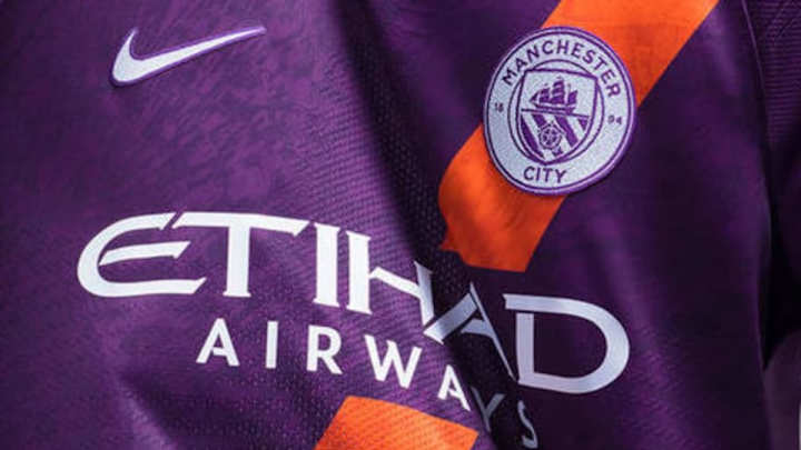 PHOTOS: Manchester City Launch New Nike 2018/19 Purple Third Kit With Return of the Sash
