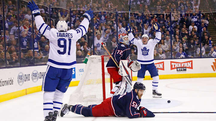 John Tavares Scores a Pair as Maple Leafs Beat Blue Jackets 4-2