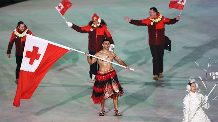 The Shirtless, Oiled Up Tongan Flag Bearer is Back at the Winter Olympics