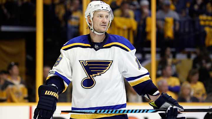 Sliding Blues Lose Jay Bouwmeester for the Season, Scottie Upshall Out Four Weeks