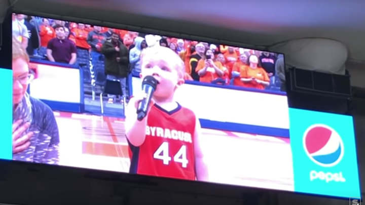 Watch: Three-Year Old Becomes Youngest National Anthem Singer in Carrier Dome History