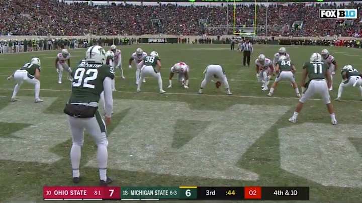 Watch: Michigan State Purposefully Takes Safety on Punt vs. Ohio State