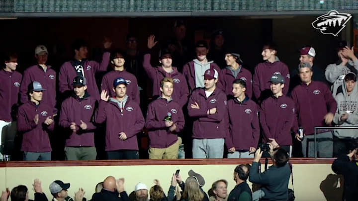 Stoneman Douglas Hockey Team Delivers 'Let's Play Hockey' Call At Wild vs. Bruins