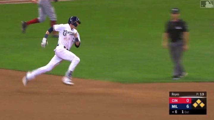 Christian Yelich Hits for His Second Cycle of the Season Christian Yelich Hits for His Second Cycle of the Season