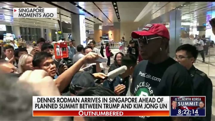 Watch: Dennis Rodman Arrives In Singapore Ahead Of Trump, Kim Summit Watch: Dennis Rodman Arrives In Singapore Ahead Of Trump, Kim Summit