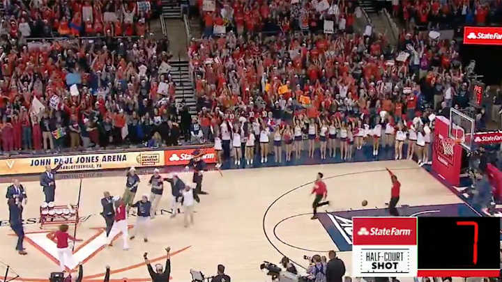 Watch: Virginia Fan Nails Half-Court Shot For $18K