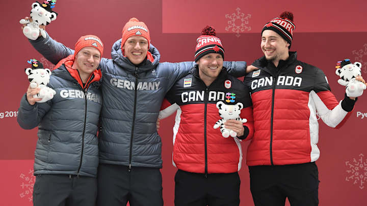 Watch: Canada and Germany Tie for Gold in Two-Man Bobsled