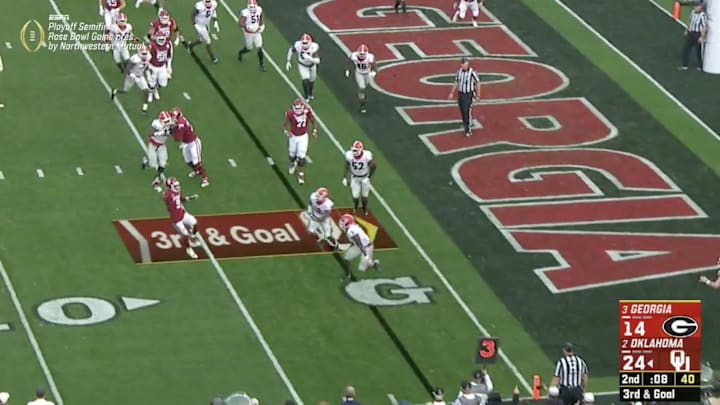 Watch: Baker Mayfield Receiving Touchdown Extends Oklahoma Lead Over Georgia Watch: Baker Mayfield Receiving Touchdown Extends Oklahoma Lead Over Georgia