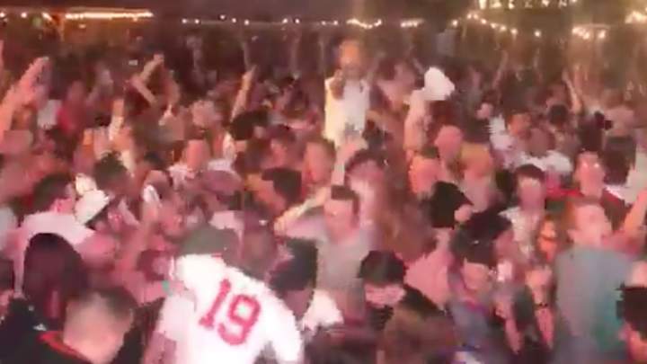 Watch: English Fans Celebrate Shootout Win by Tossing More Beer