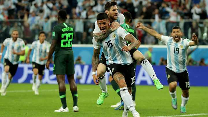 WATCH: Marcos Rojo Volley Sends Argentina Into World Cup Knockout Stage