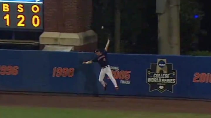 WATCH: Florida Advances to College World Series on Walk-Off Home Run Off Outfielder's Glove