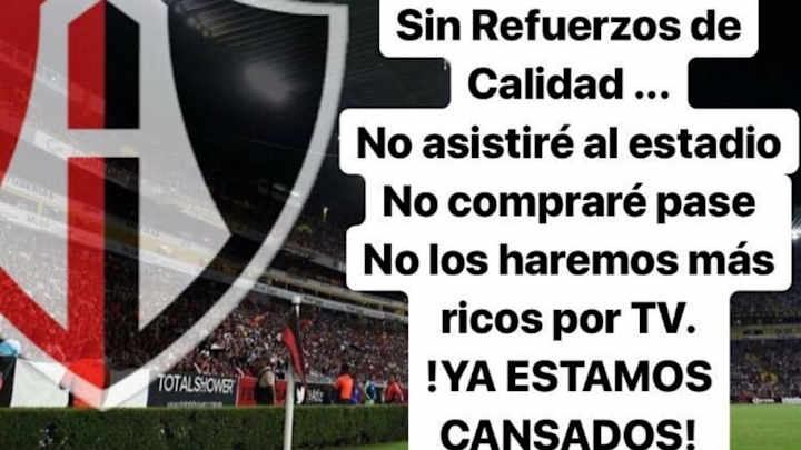 ​#MOLESTIA | Atlas podría quedarse sin afición si no trae refuerzos