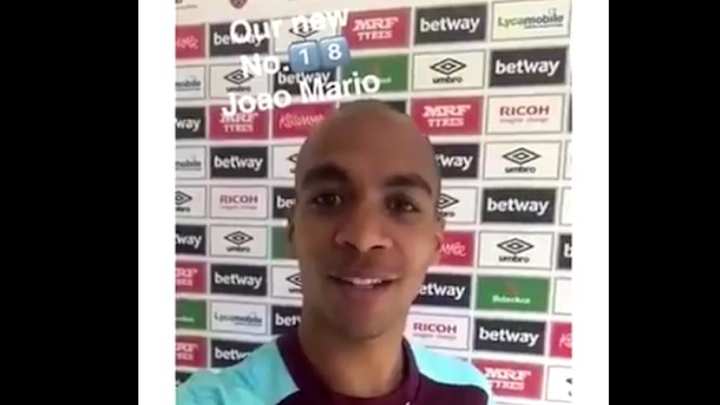VIDEO: West Ham's New Signing Joao Mario Gets a Bit Mixed Up in Hilarious First Address to Fans