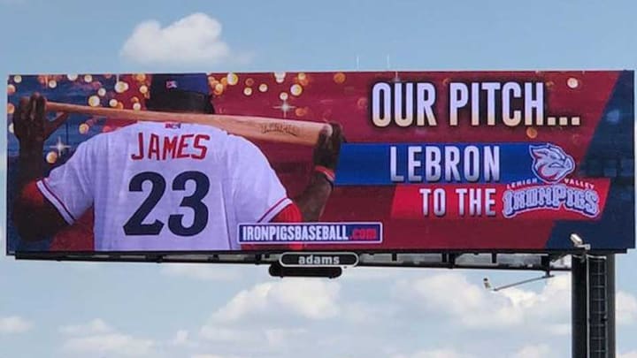 Phillies Triple A Team Posts Billboard For LeBron James to Play Minor League Baseball
