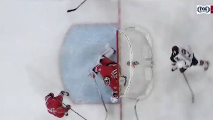 Watch: Coyotes Score Goal After Puck Gets Stuck in Goalie's Skate