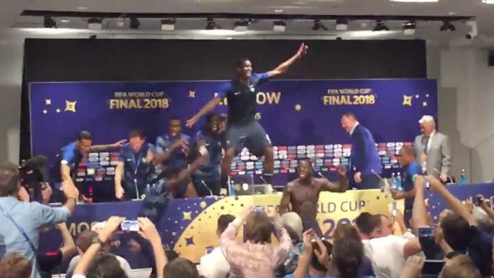 Watch: France Crashes Didier Deschamps's Press Conference to Celebrate World Cup Win