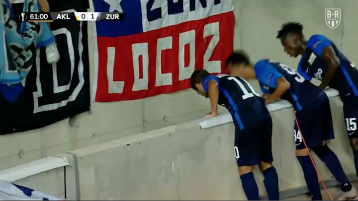 Watch: FC Zurich Player Disappears Behind Wall After Celebration Gone Wrong