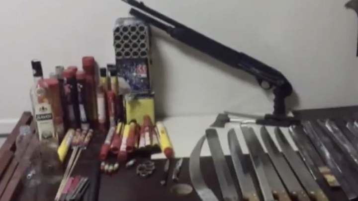 VIDEO: Staggering Amount of Weapons Confiscated From Fans Prior to Besiktas Clash