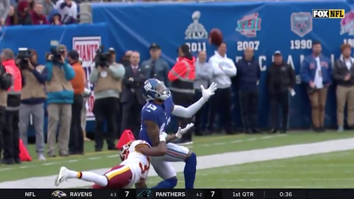 Watch: Odell Beckham Jr. Snags Ridiculous Sideline Catch vs. Redskins Watch: Odell Beckham Jr. Snags Ridiculous Sideline Catch vs. Redskins