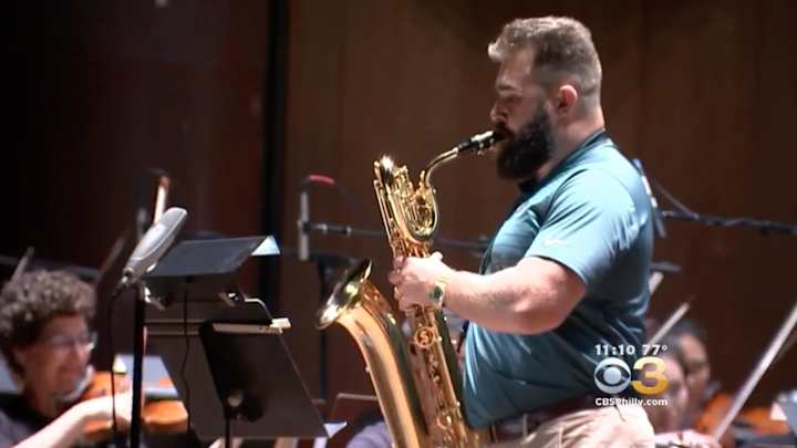 Watch: Eagles Center Jason Kelce Plays Saxophone With Philadelphia Orchestra