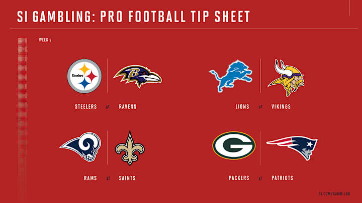 Weekly Tip Sheet: The Complete Printable Betting Guide to NFL Week 9 Games