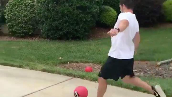 Watch: Panthers Kicker Graham Gano Is a Kickball Cheat Code And His Wife Knows It's Not Fair Watch: Panthers Kicker Graham Gano Is a Kickball Cheat Code And His Wife Knows It's Not Fair