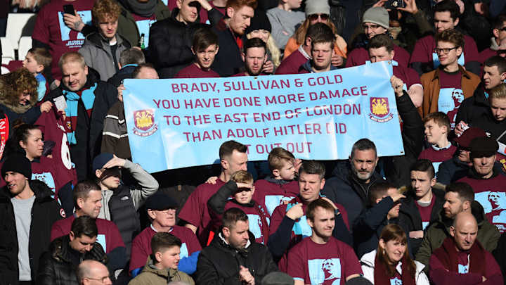 West Ham Fans Criticised on Twitter for Adolf Hitler Banner Held Up During 4-1 Liverpool Loss West Ham Fans Criticised on Twitter for Adolf Hitler Banner Held Up During 4-1 Liverpool Loss