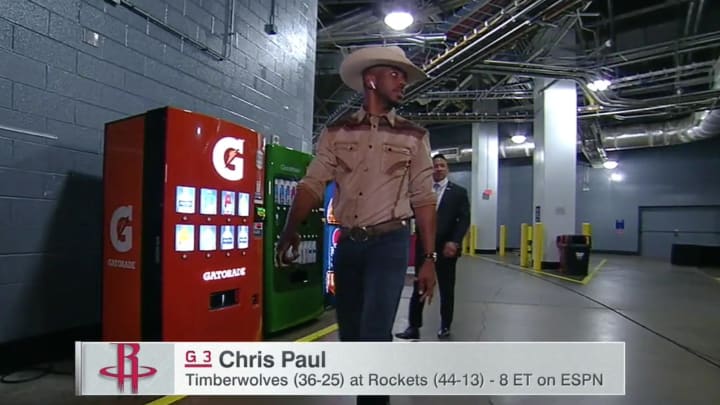 Look: Chris Paul Celebrates Go Texan Day With an Incredible Cowboy Outfit Look: Chris Paul Celebrates Go Texan Day With an Incredible Cowboy Outfit