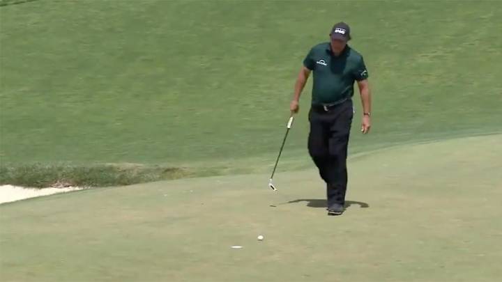 Phil Mickelson Putts Moving Ball, Twitter Reacts