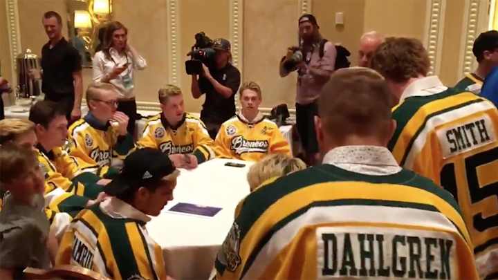 Surviving Humboldt Broncos Players Reunited Before NHL Awards Surviving Humboldt Broncos Players Reunited Before NHL Awards