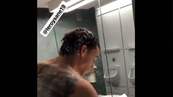 VIDEO: Leroy Sane Gets Snuck on While Doing His Famous Hair in Man City's Bath VIDEO: Leroy Sane Gets Snuck on While Doing His Famous Hair in Man City's Bath