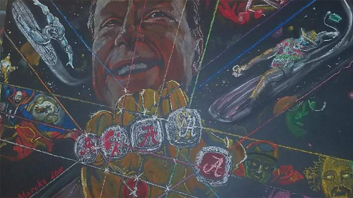 Nick Saban Rules College Football Universe as Thanos in Mural Form