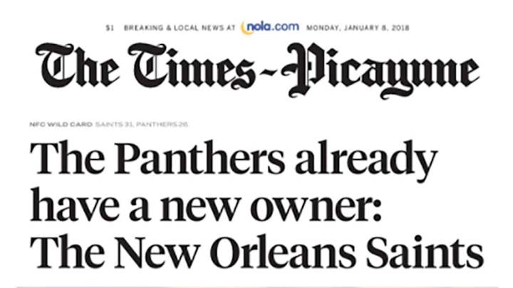 New Orleans Paper Declares Saints as Panthers' New Owner