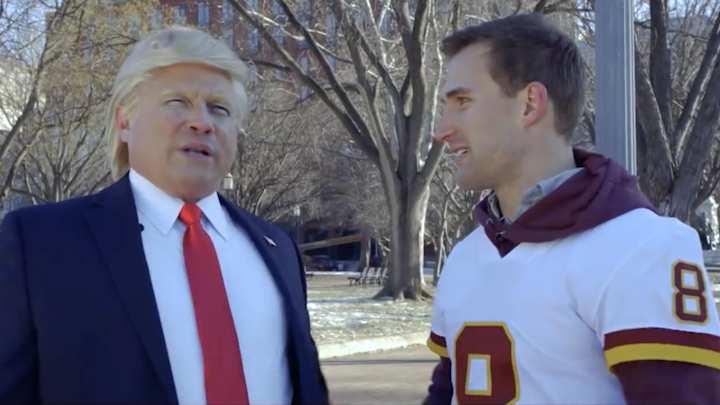 Kirk Cousins Stars in Local Super Bowl Ad With Donald Trump Impersonator