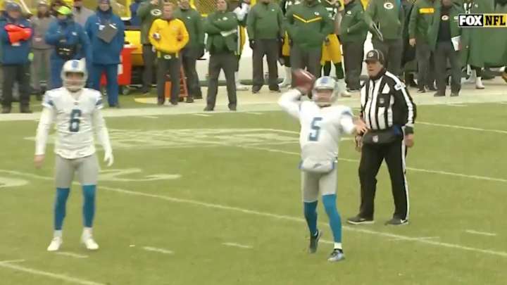 Watch: Matt Prater Fakes Field Goal for Touchdown Pass And Pat McAfee’s Call is Electric Watch: Matt Prater Fakes Field Goal for Touchdown Pass And Pat McAfee’s Call is Electric
