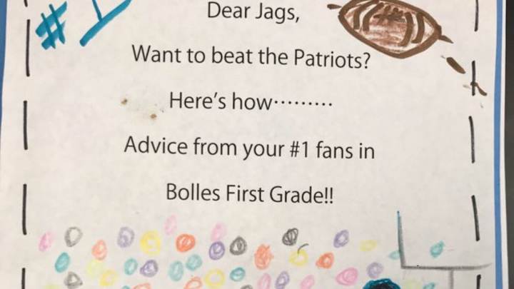 First-Grade Class Sends Jaguars Game Plan for How To Beat Patriots
