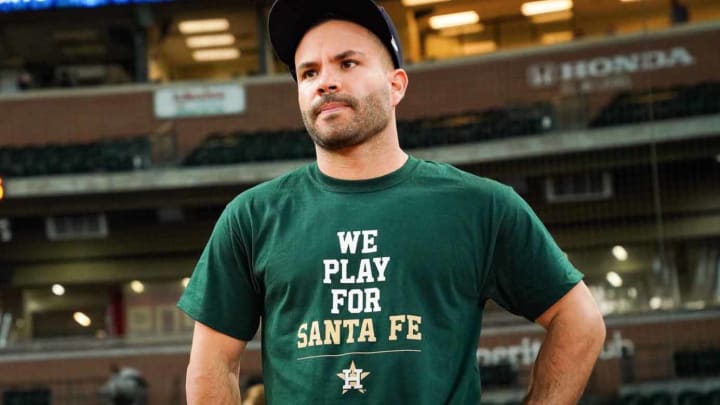 Astros Wore 'We Play For Santa Fe' Shirts During Batting Practice Astros Wore 'We Play For Santa Fe' Shirts During Batting Practice