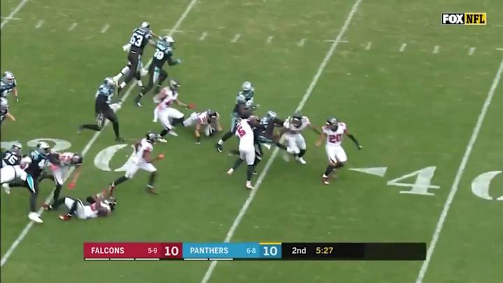 Watch: Falcons Punter Matt Bosher Flexes on the Panthers After Huge Tackle